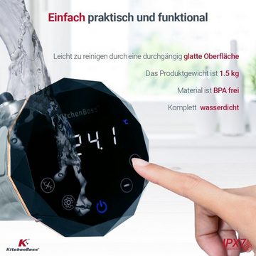 Heidenfeld Sous-Vide Stick KitchenBoss Sous Vide Garer G300 inkl. 3 Jahre Garantie, Präzisionskocher inkl. LCD-Display - 1100 W - Touch - Thermostat