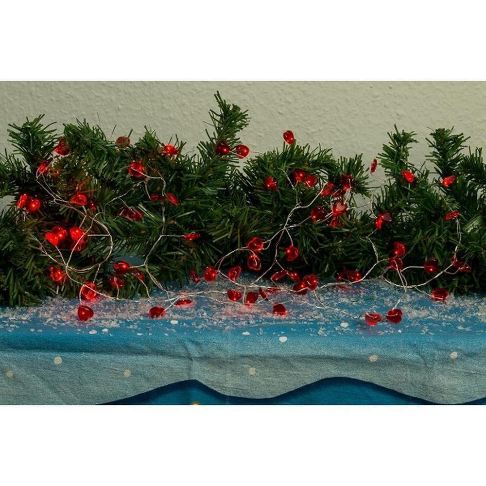 STAR TRADING LED-Lichterkette SA139 LED Cluster-Lichterkette Herzen 72er rot