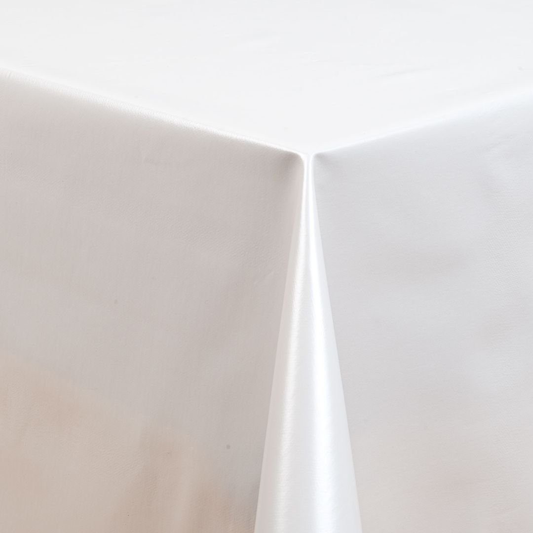 Tischdecke Wachstuch-Tischdecken weiß rechteckig Abwaschbar laro Uni