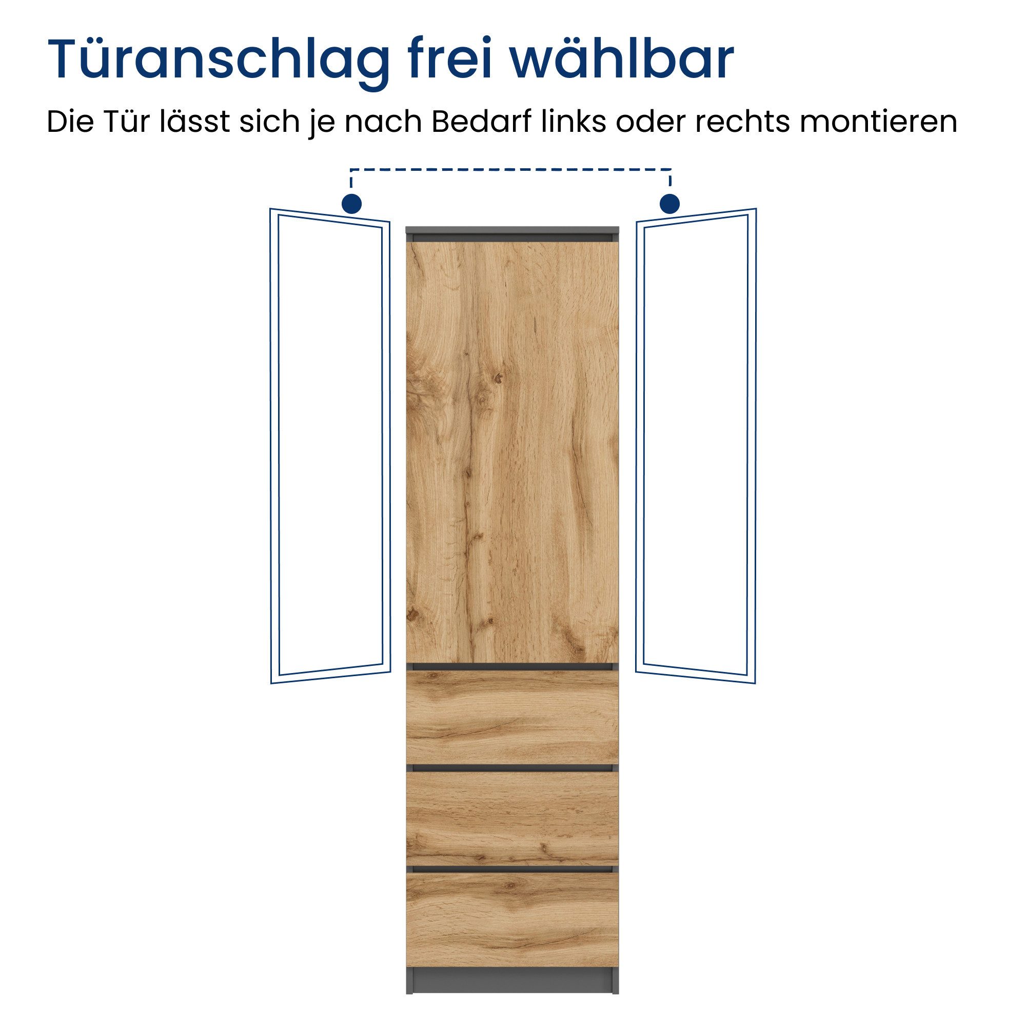 Home Collective Kleiderschrank Garderobenschrank Mehrzweckschrank Schrank platzsparend & vielseitig (50x40x180,5 cm (BxTxH), ideal für Schlafzimmer Flur & Arbei – Bild 5 von 5