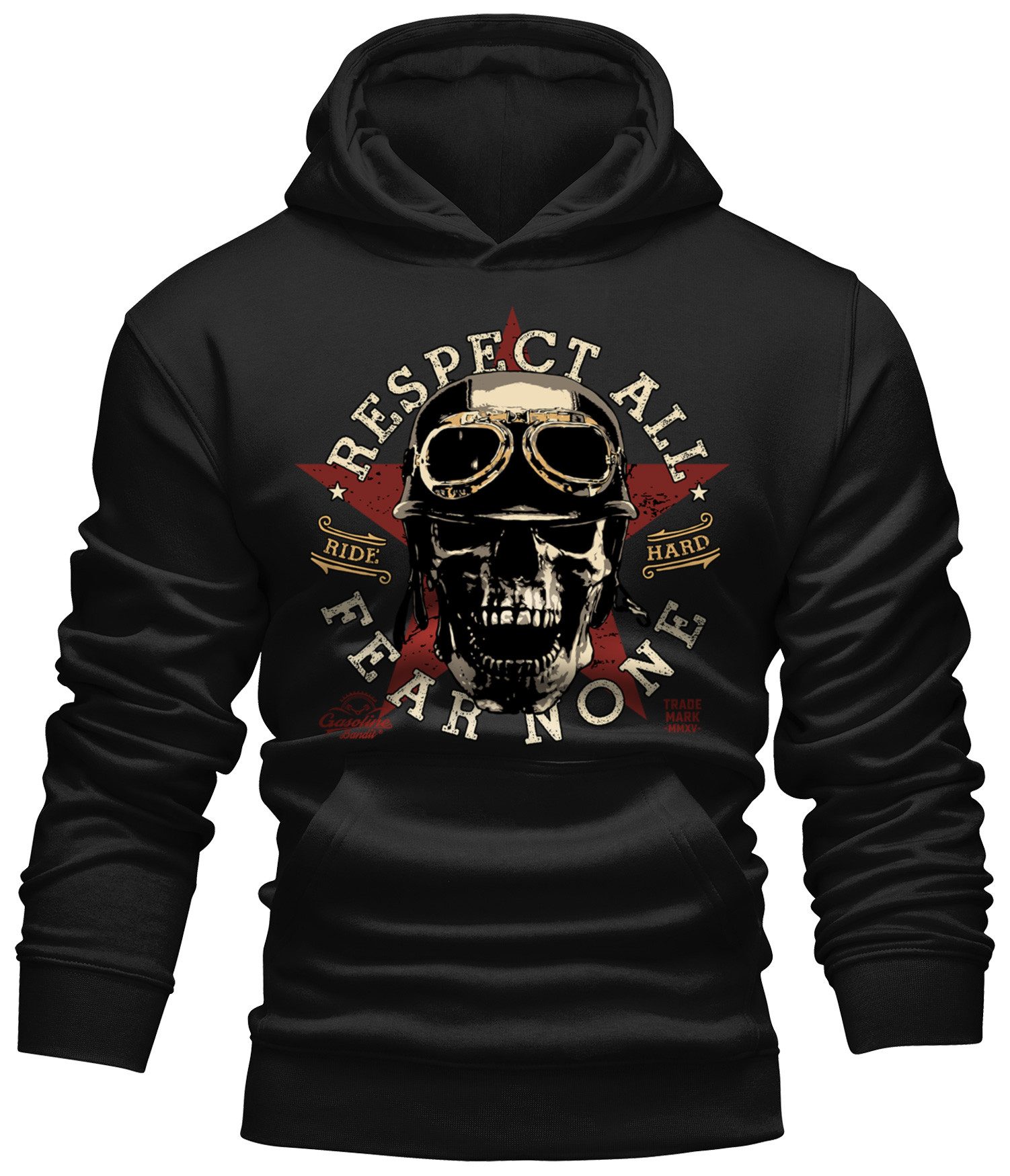 GASOLINE BANDIT® Kapuzensweatshirt Hoodie für Biker Racer Motorradfahrer - Respect All