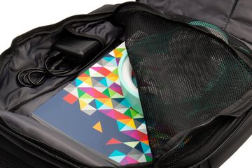 Hyrican Laptoprucksack Striker Game Bag CAMPER LED Laptoprucksack, 17,3'' Notebook, 12"Tablet, Polyester + LED-panel, USB, schwarz