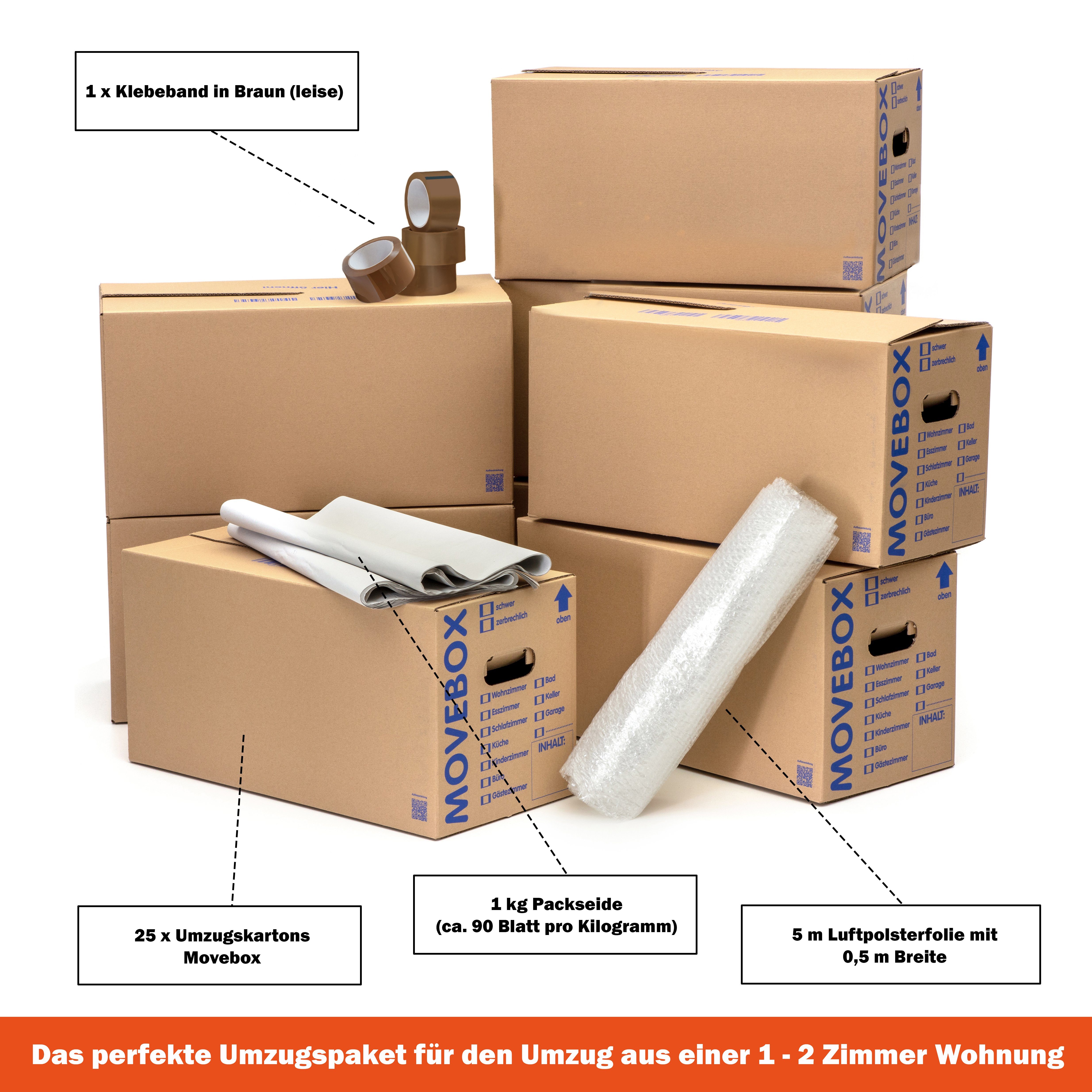 KK Verpackungen Aufbewahrungsbox (Komplett-Set, Kartons Packseide Luftpolst günstig online kaufen