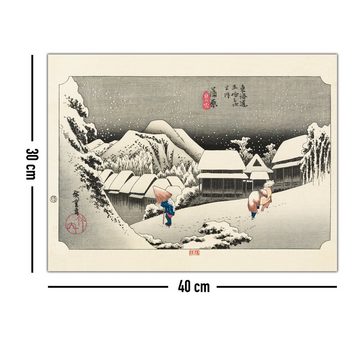Close Up Kunstdruck Hiroshige Kunstdruck Kanbara Night Snow 40 x 30 cm