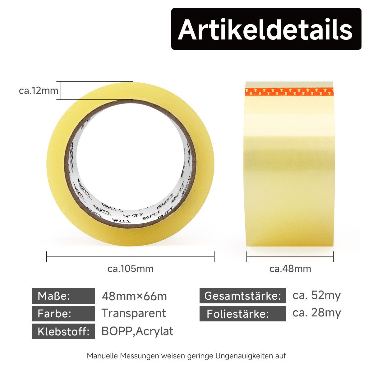 Esun Paket-Klebeband Packband Klebeband Transparent, Paketklebeband 48mm x günstig online kaufen