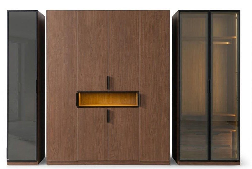 Xlmoebel Drehtürenschrank Kleiderschrank Schrank Drehtürenschrank Holz Braun Modern Luxus (1-St., 1-tlg)