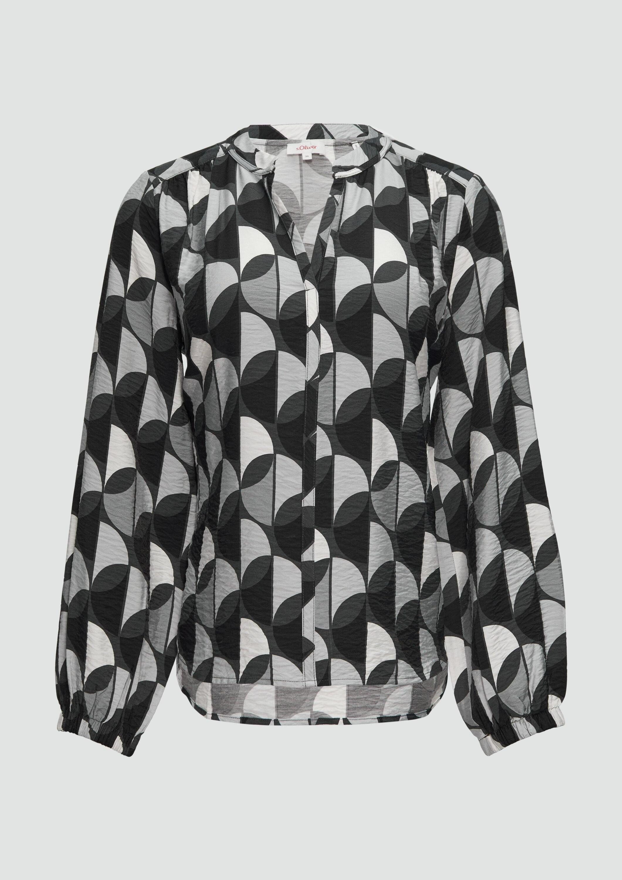 s.Oliver Langarmbluse Bluse Strukturierte Bluse aus Viskosemix
