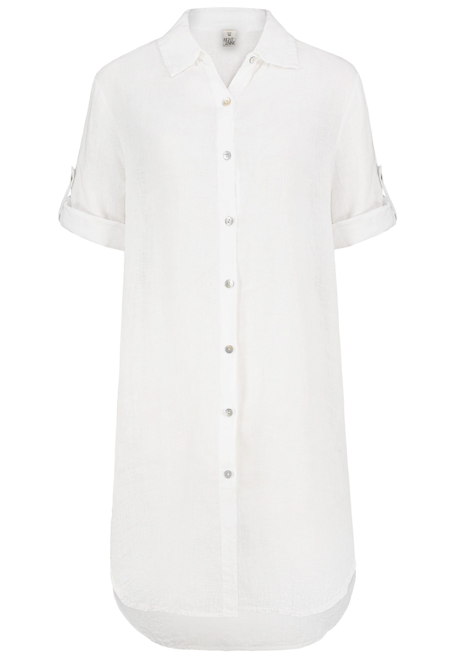 Eight2Nine Shirtkleid Elegantes Design Kurzarm Knopfleiste Gerade Passform (lang, 1-tlg) D62794AG30479_Blouse