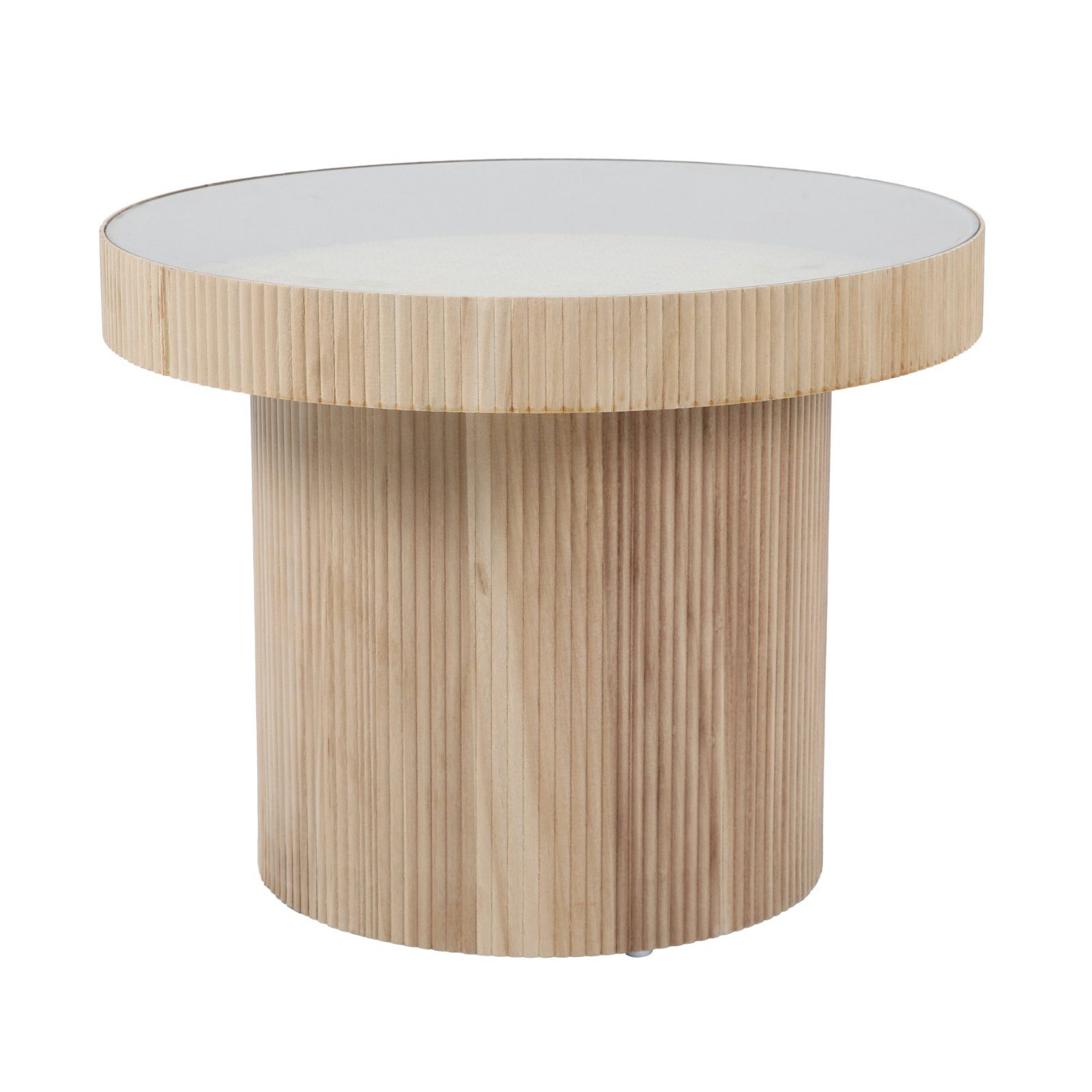 SVITA Beistelltisch MIGUEL (1 Tisch), mit Glasplatte, Coffe Table, Beistelltisch rund, Natur