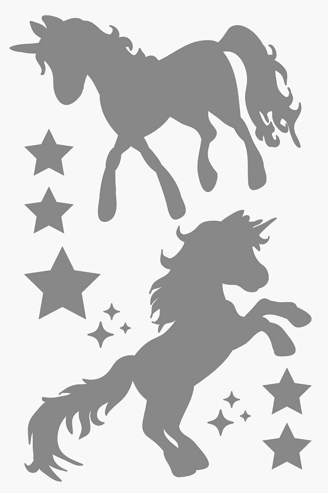 maDDma Aufnäher Bügelbild reflektierende Aufbügler, Kunststoff, Einhorn