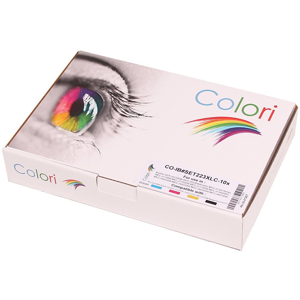 Colori Tintenpatrone (Kompatibles Set 10x Druckerpatrone für Brother LC-221 LC-223XL für Brother DCP-J4120DW DCP-J562DW MFC-J1100 Series MFC-J1140W MFC-J1150DW MFC-J1170DW MFC-J1180DWT MFC-J4420DW MFC-J4425DW von Colori)