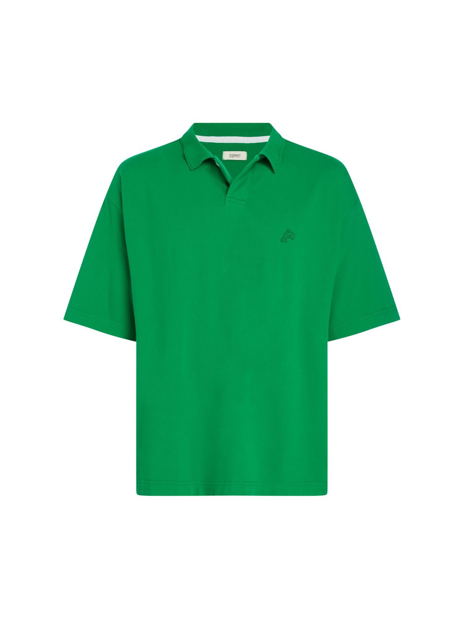 mit Fit Relaxed Poloshirt Esprit GREEN Poloshirt Dolphin-Badge