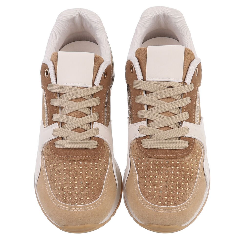 Ital-Design Modischer Sneaker für Damen – Bequem und stylish im Alltag Sneaker (90169687) Keilabsatz/Wedge Sneakers Low in Hellbraun