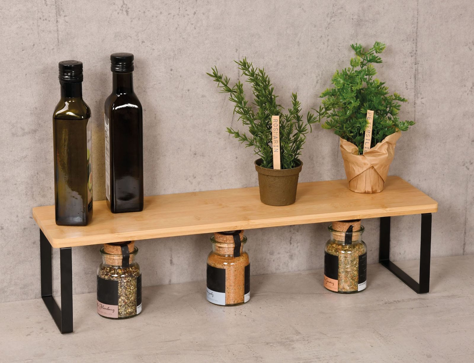 Gravidus Küchenregal Küchenregal aus Bambus - Praktische Ablage für Gewürze günstig online kaufen