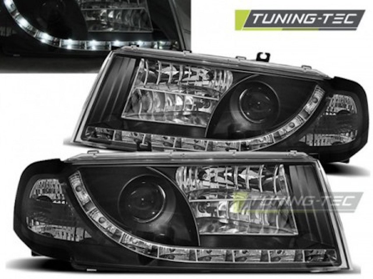 LLCTOOLS KFZ-Ersatzleuchte LED Scheinwerfer Passend für Skoda Octavia I 00–10 Schwarz