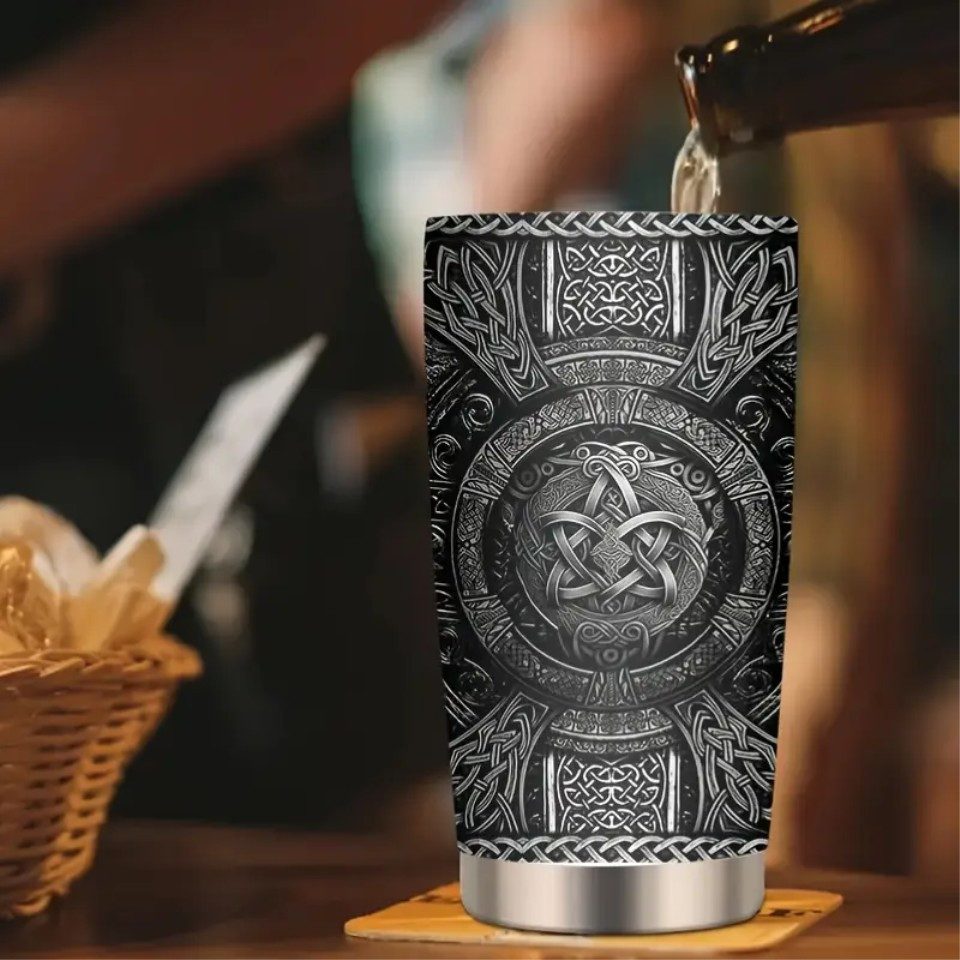 Venicce Love Thermobecher Kaffeebecher, Wikinger-Geschenke für Männer Geburtstag, 1-tlg., Edelstahl, 6h heiß, 12h kalt - Vikings Valhalla
