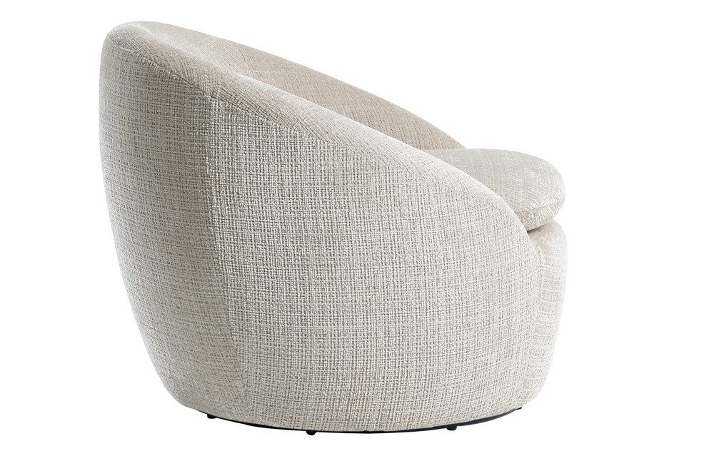 riess-ambiente Drehsessel ALPINE beige - Chenillestoff, 360° drehbar, Armlehnen, Rundumbezug (Einzelartikel, 1-St), runder Lesesessel - ideal für Wohnzimmer, Sc – Bild 3 von 5