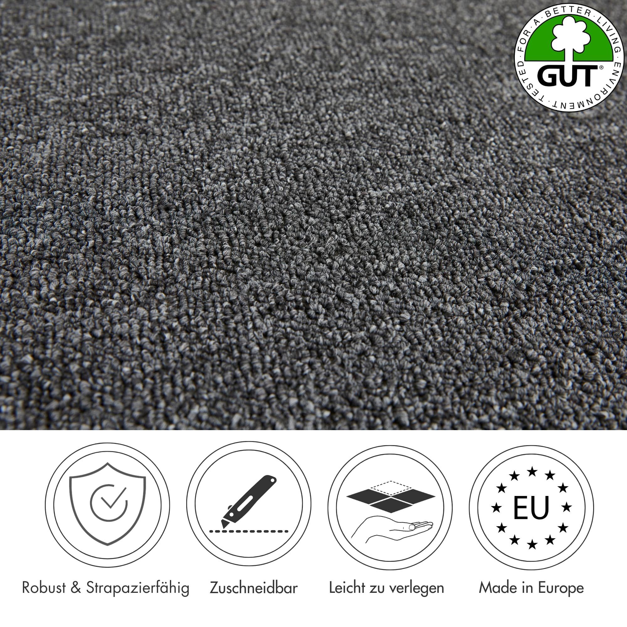Andiamo Teppichboden Barbara, Feinschlinge, Gesamthöhe 4,5 mm, Luxusklasse LC1, rechteckig, meliert, Breite 200 oder 400 cm, strapazierfähig, pflegeleicht