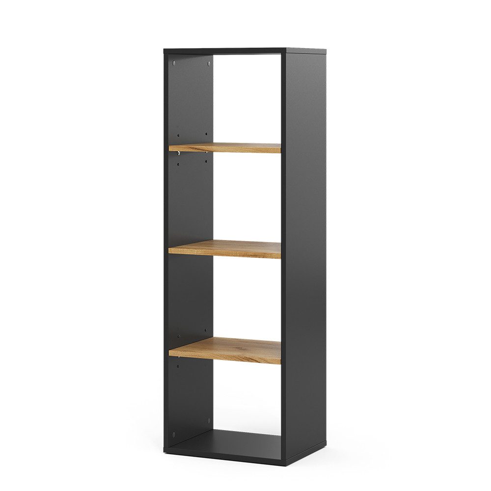Vicco Bücherregal Tomy, Anthrazit/Goldkraft Eiche, 40 x 120 cm,4 Fächer günstig online kaufen