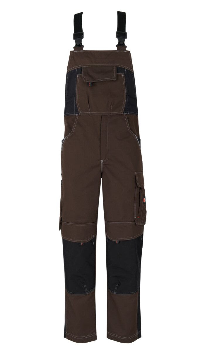 BEB Latzhose beb HANDWERK Herren Latzhose INFLAME Polyestermix Braun/Schwarz