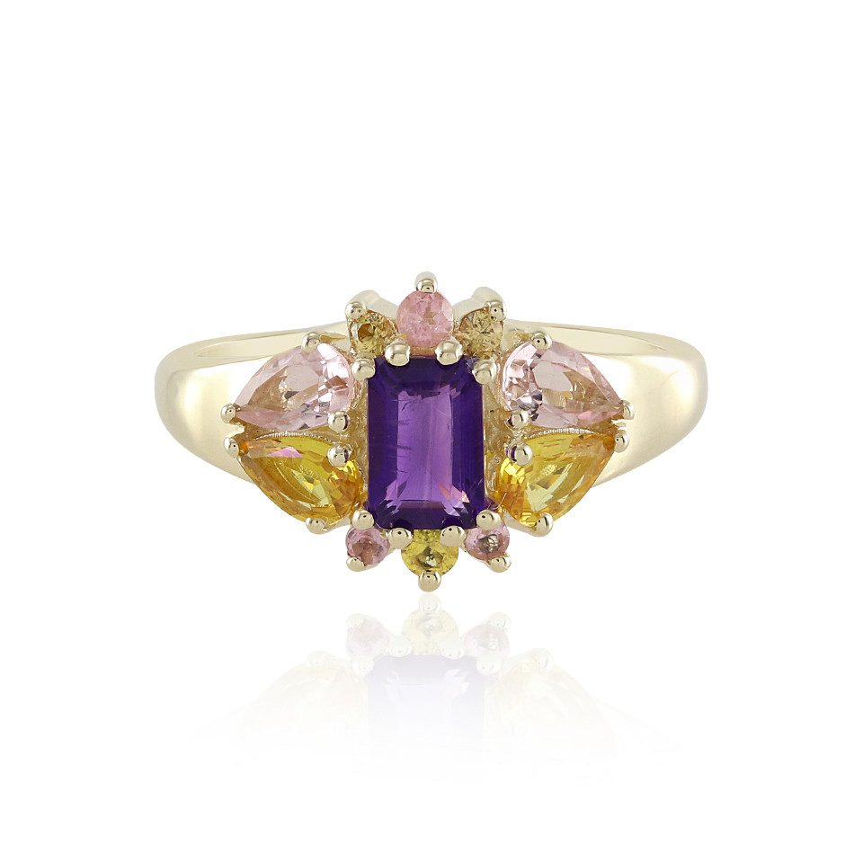 Goldring Anspruchsvoller sibirischer Amethyst 9K Gold Ring, 1,25ct