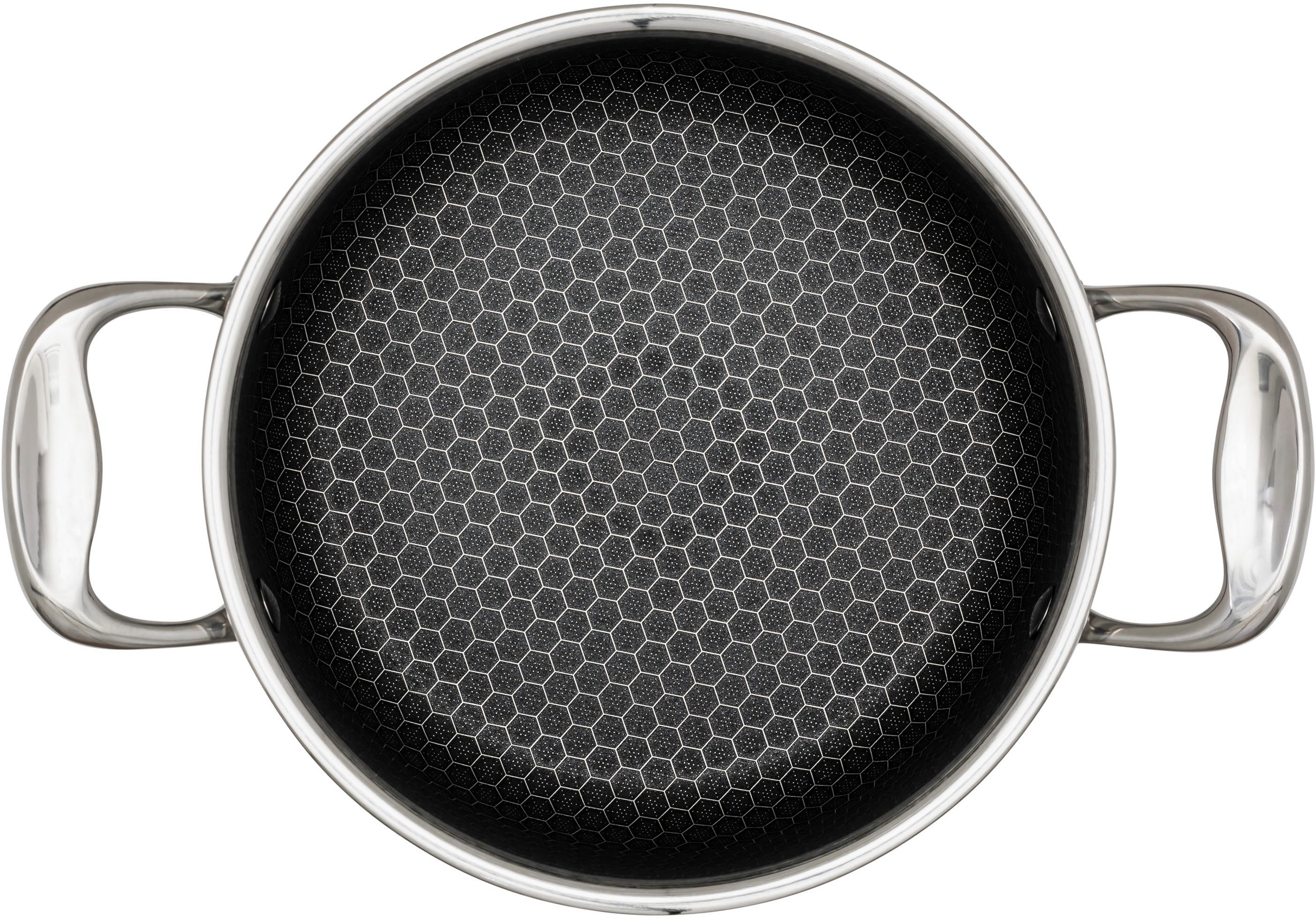 HENSSLERS Kochtopf, Edelstahl, Ø 24 cm, 5,0 Liter, 3-Schicht Material mit Wabenstruktur, Induktion