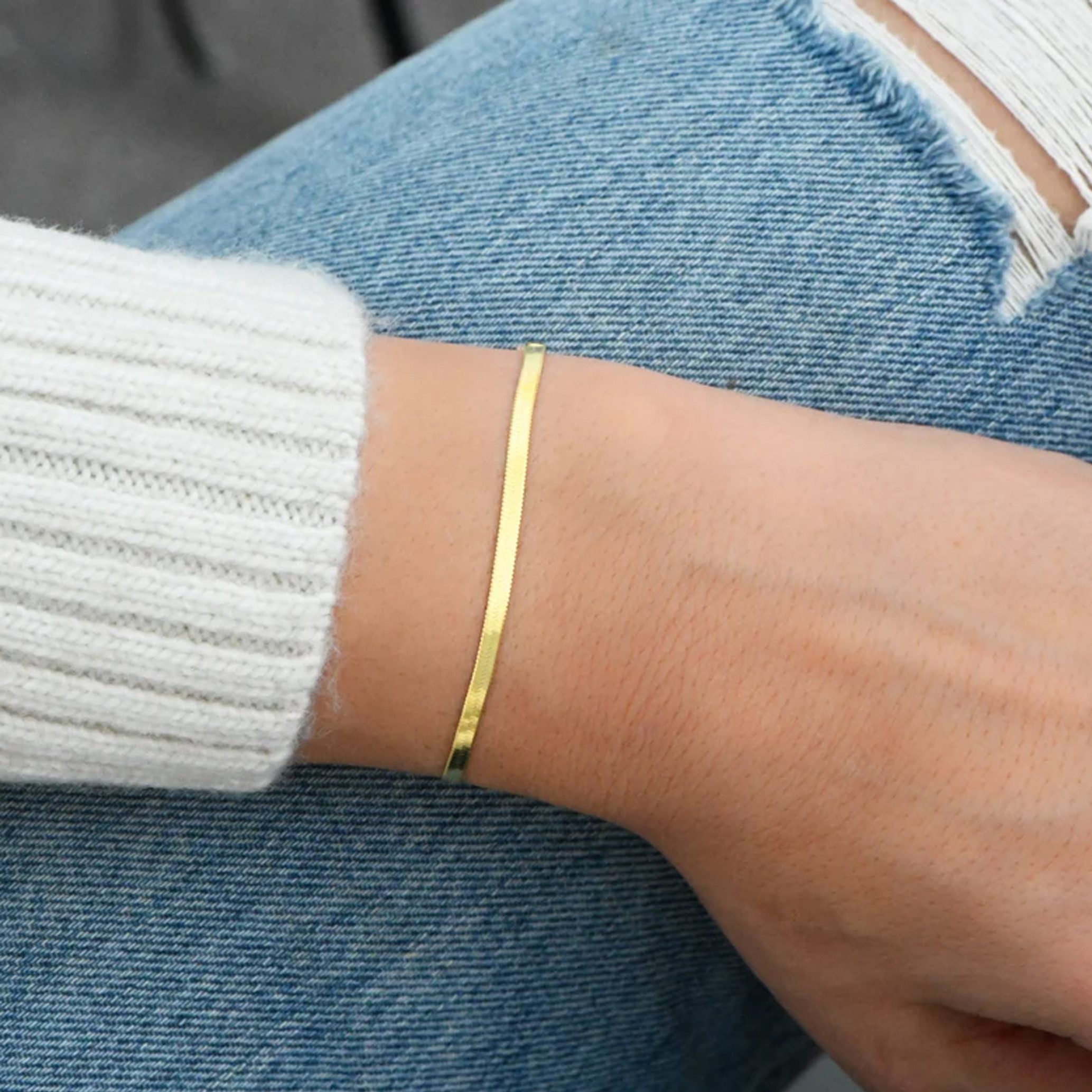 GOLDEN Armkette Elegantes Kettenarmband 14K Gold Zierliches Armband Weihnac günstig online kaufen