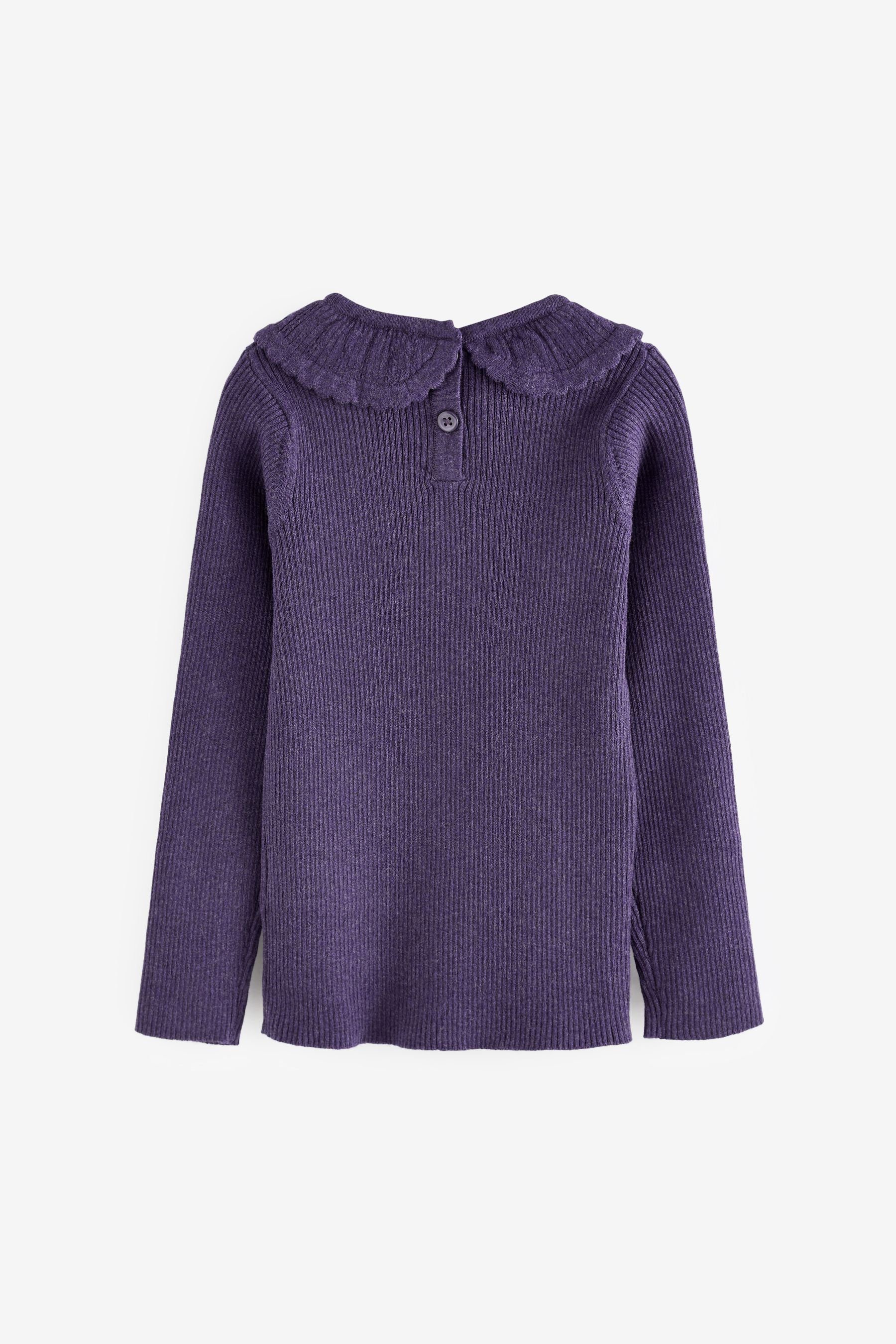 (1-tlg) Purple Next mit Pullover Strickpullover Kragen