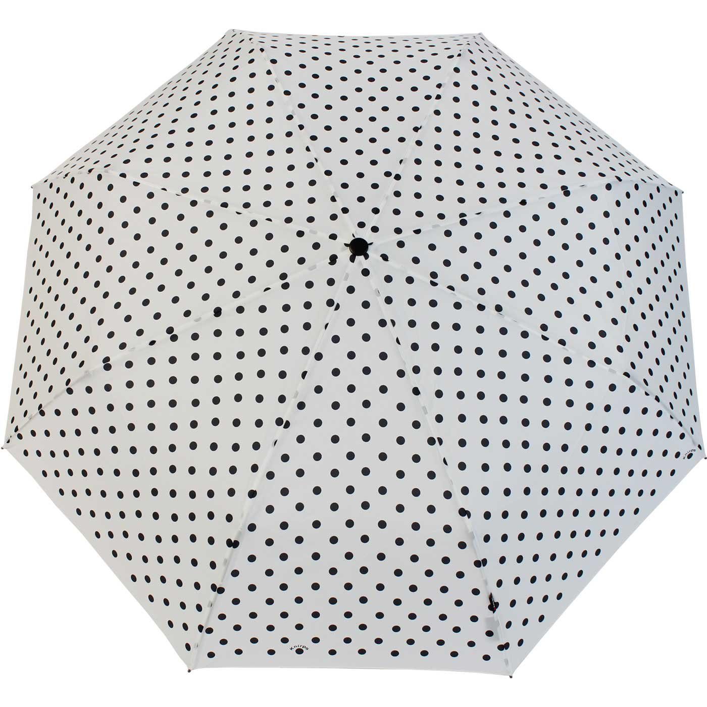 Large mit Knirps® Auf-Zu-Automatik der Polka stabile - weiß-schwarz große, Begleiter Taschenregenschirm Duomatic Dots,