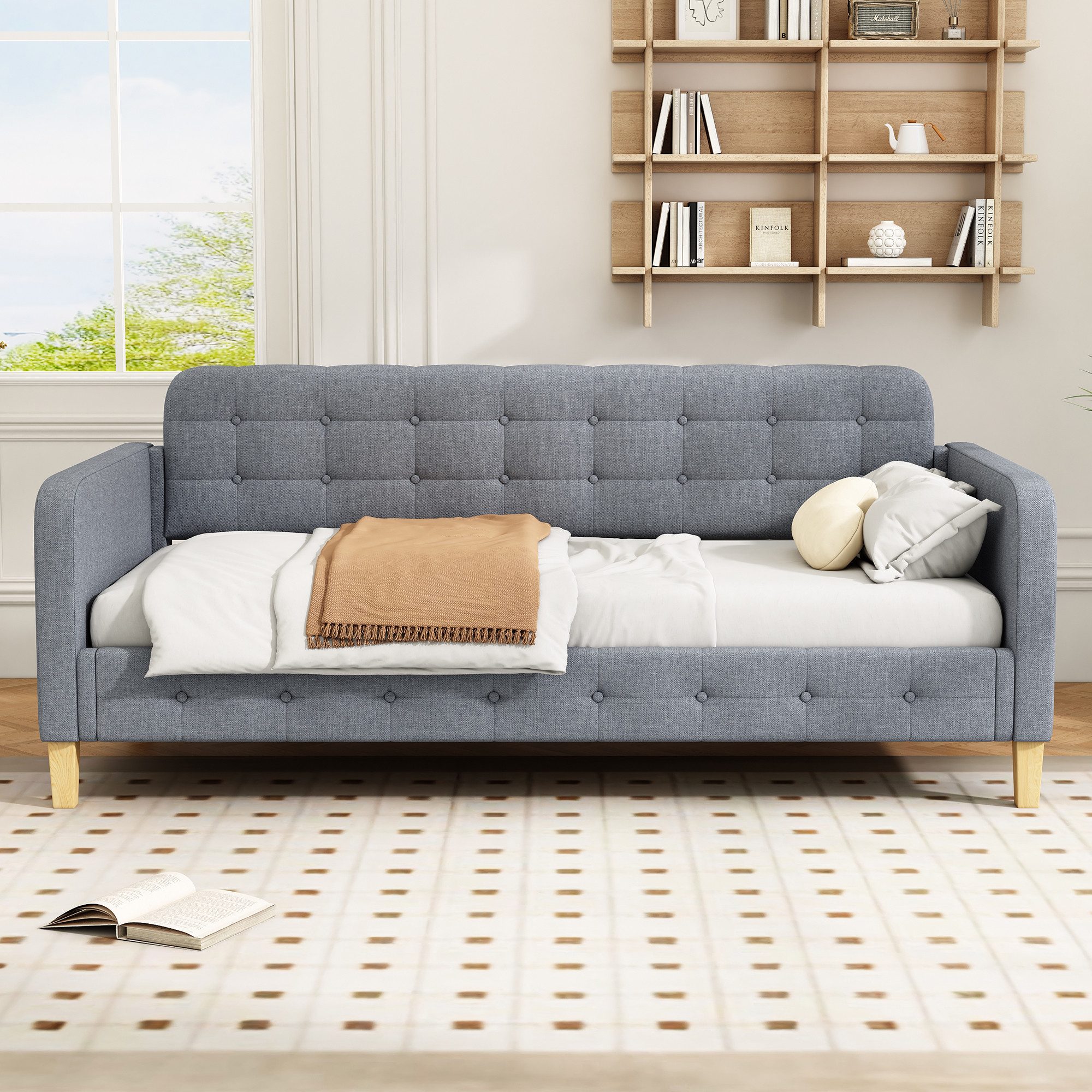 OKWISH Schlafsofa Hausbett, Knopfnagelverzierung, einfach und günstig online kaufen