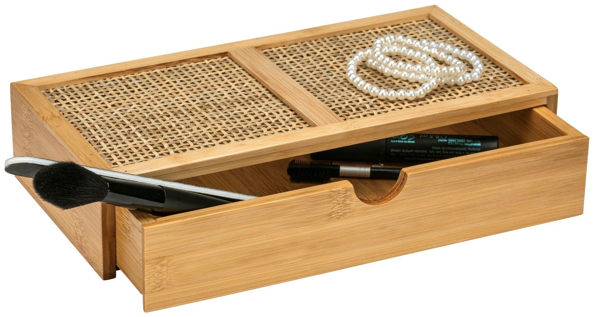WENKO Badorganizer Allegre (1 St), aus mit Bambus und Schublade, Rattan