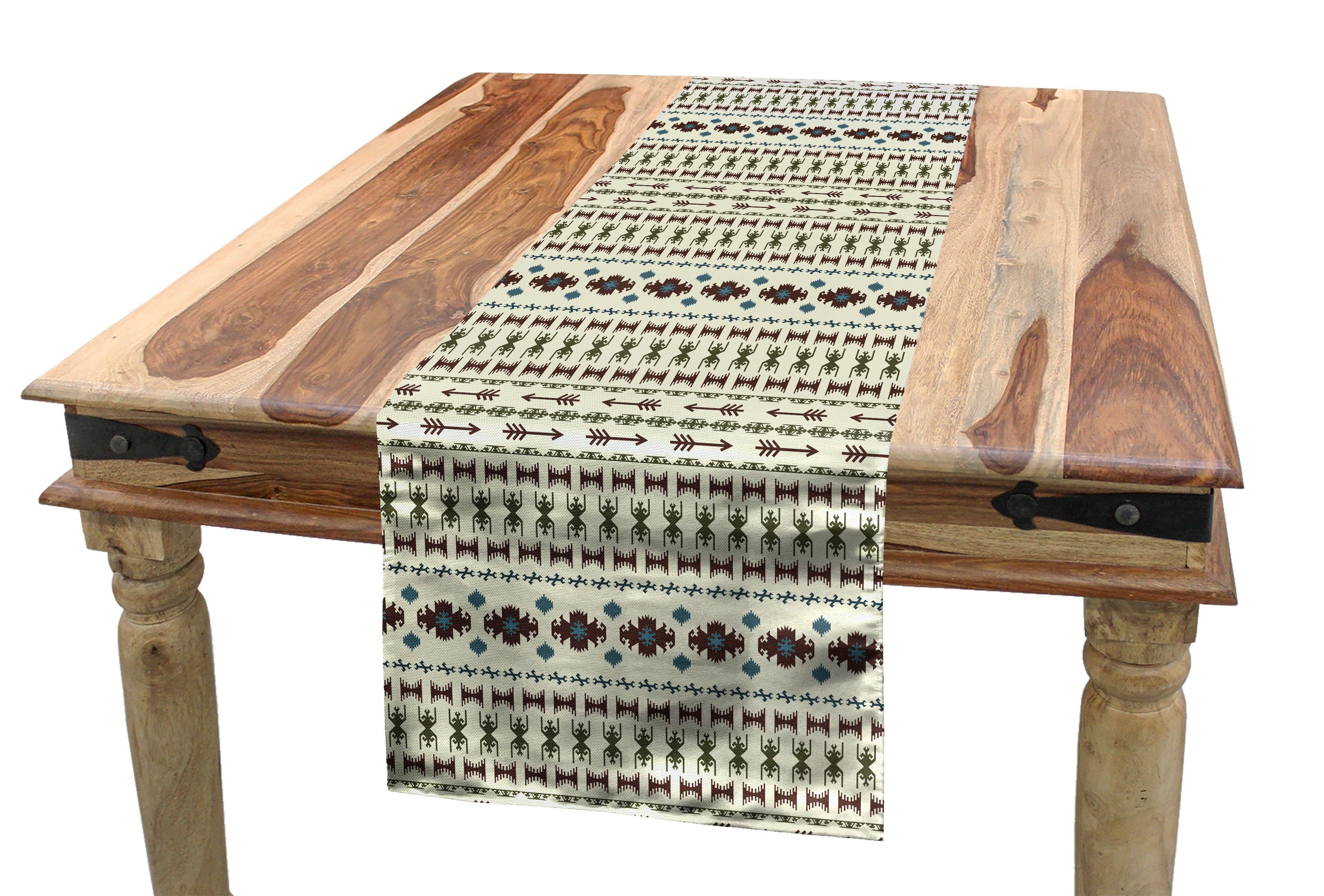 Abakuhaus Tischläufer Esszimmer Küche Rechteckiger Dekorativer Tischläufer, Ethnisch Aztec india