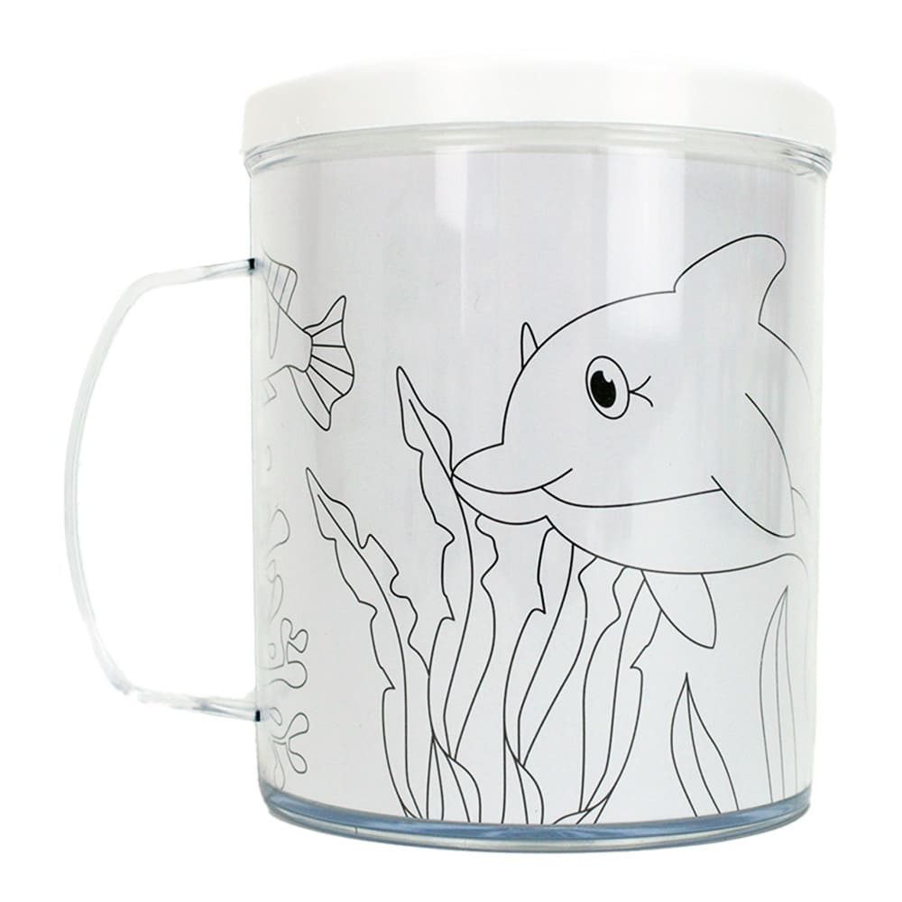 LG-Imports Spiel Kinder Becher selbst bemalen Set "Meerestiere"