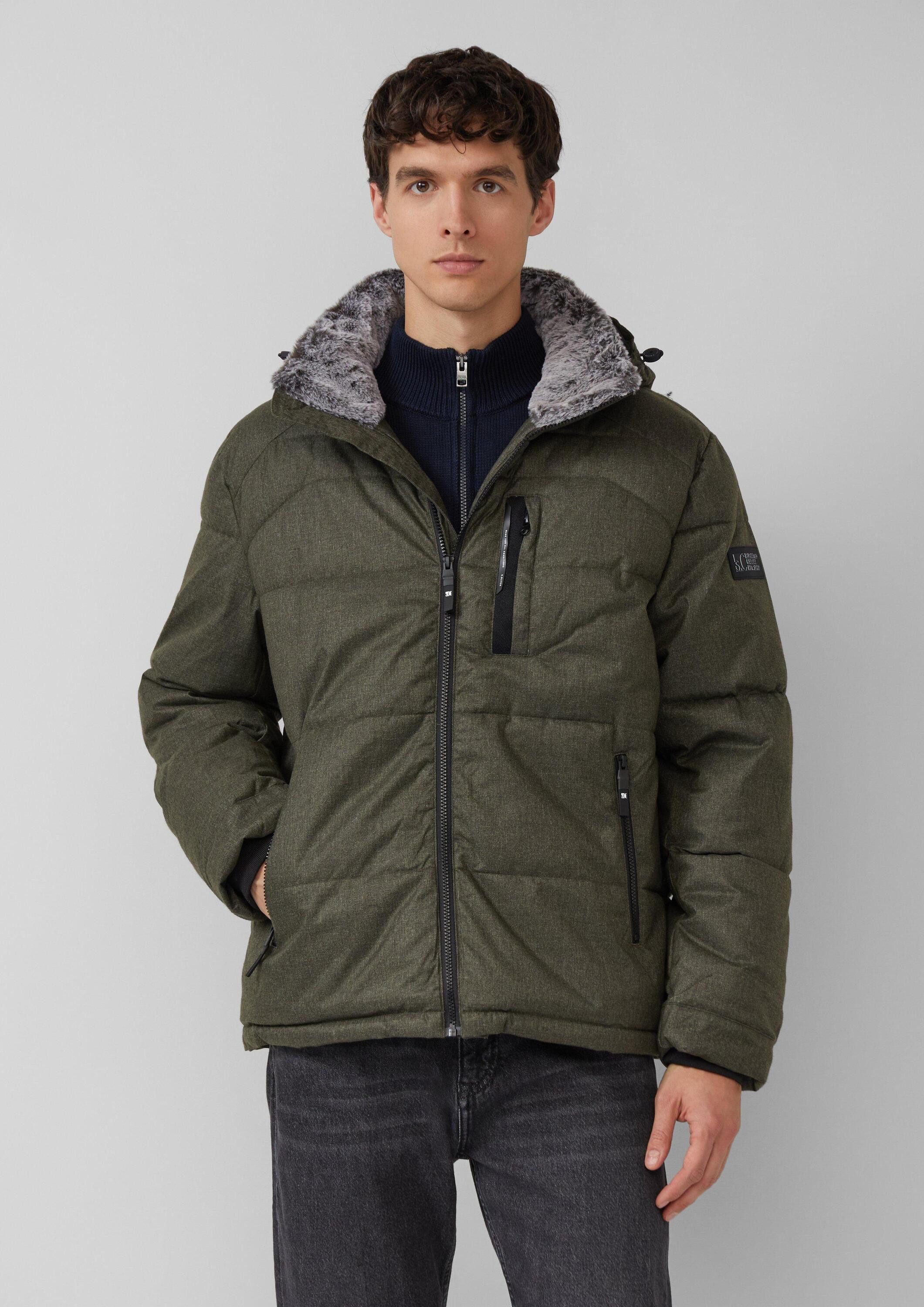 s.Oliver Winterjacke Outdoor-Jacke Melierte Pufferjacke mit abnehmbarem Kun günstig online kaufen