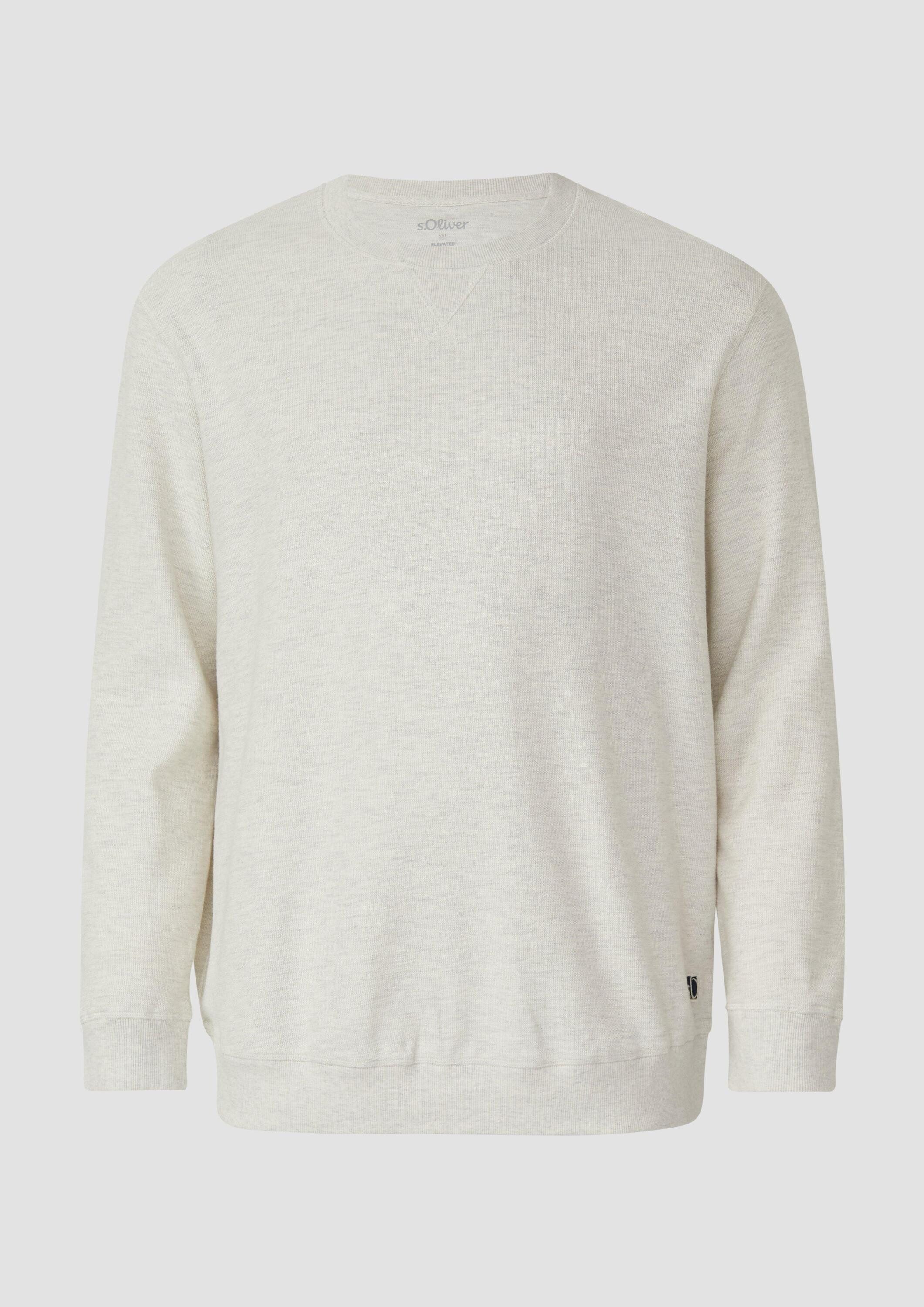 s.Oliver Sweatshirt Sweatshirt Strukturiertes Sweatshirt mit Rippbündchen