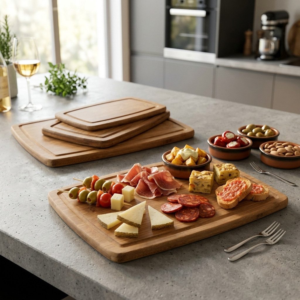 KESPER® Schneidebrett mit Saftrillen, Bambus, (Set, 4-St), 3 verschiedene Größen