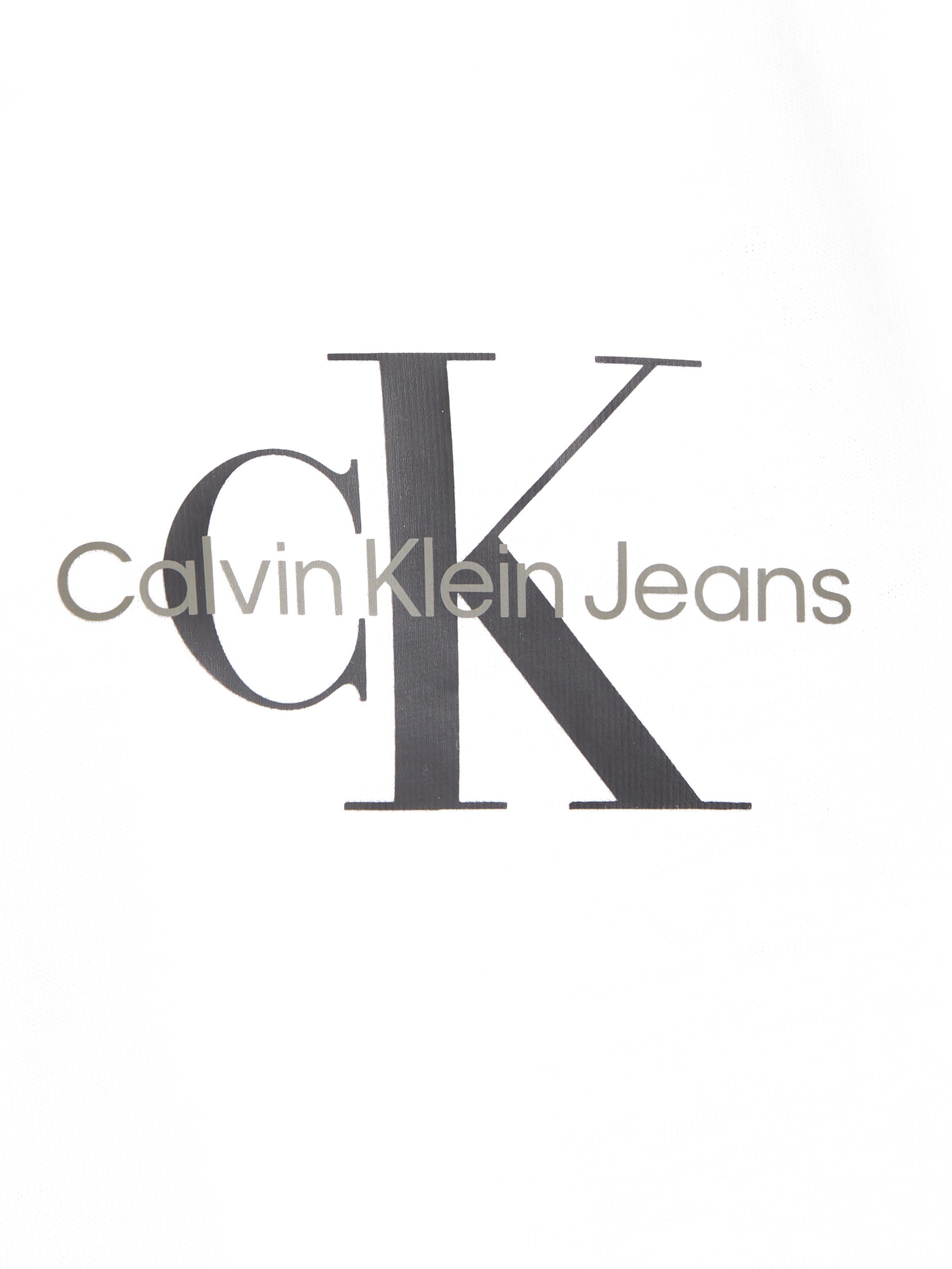 Calvin Klein TOP White MONOGRAM Jeans Bright CHEST T-Shirt