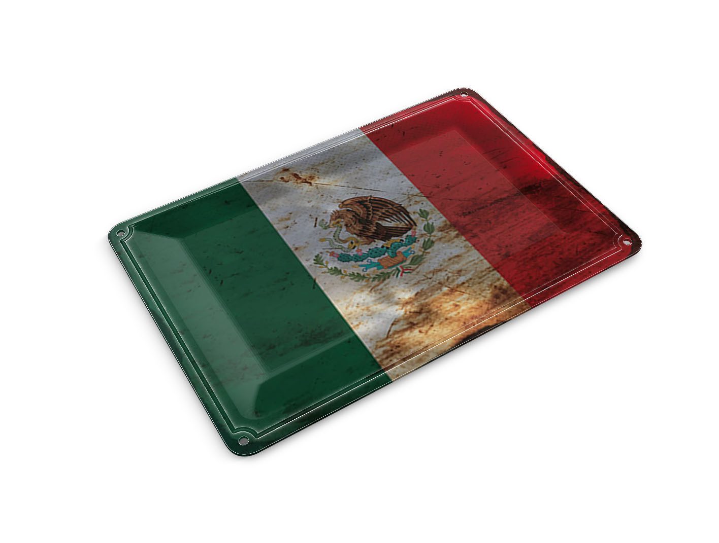 Femer GmbH Postkarte Flagge Mexiko 14x10 cm Flag of Mexico Rost, unfrankiert