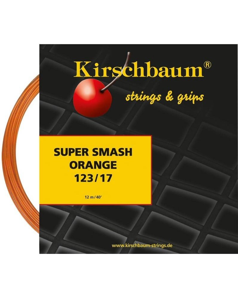Kirschbaum Tennissaite Super Smash (Haltbarkeit+Kontrolle) orange 12m Set, Saitendicke: 1.23