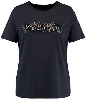 Samoon Kurzarmshirt T-Shirt mit Pailletten-Wording