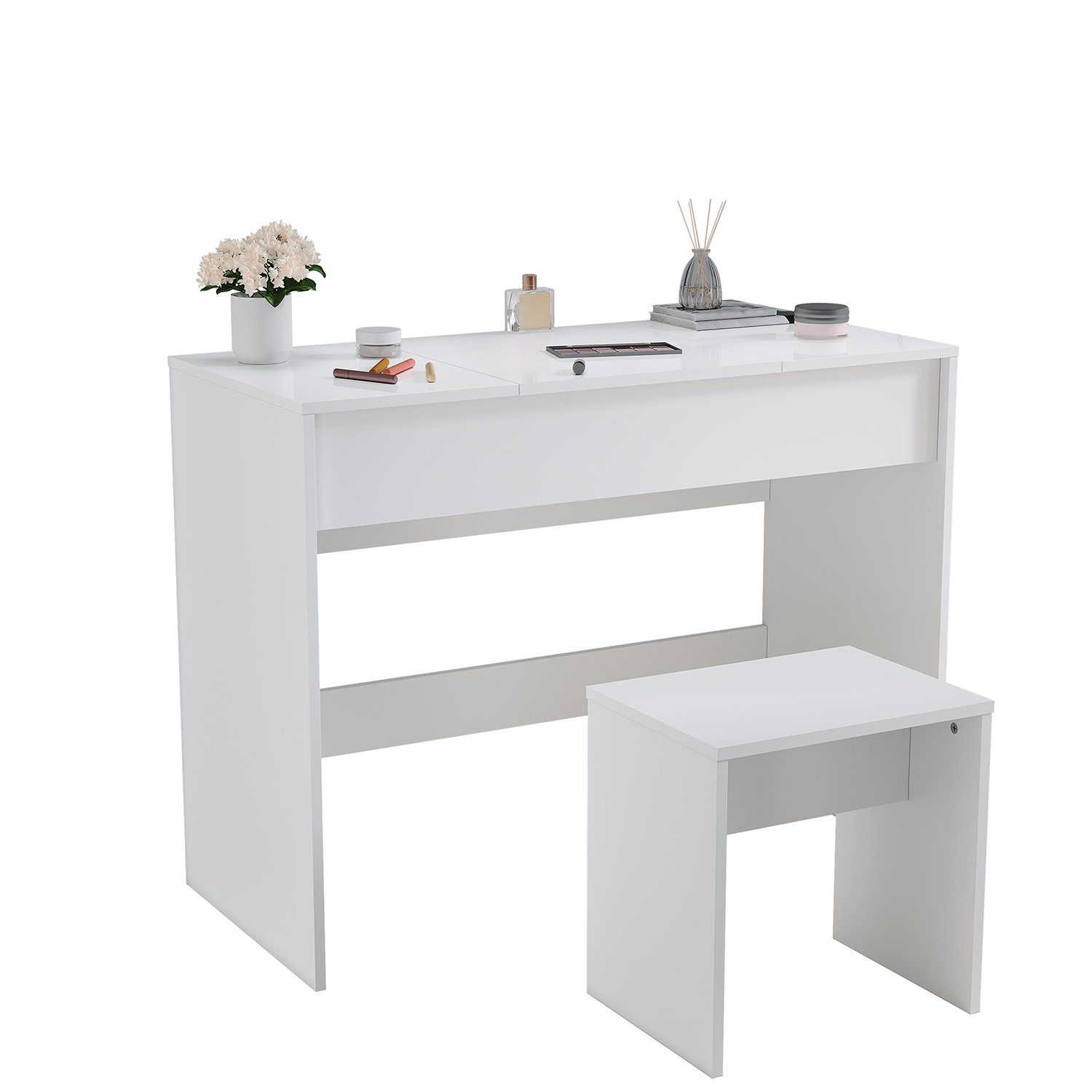 SONNI Schminktisch Schminktisch mit LED-Beleuchtung weiß, Frisiertisch, Dic günstig online kaufen