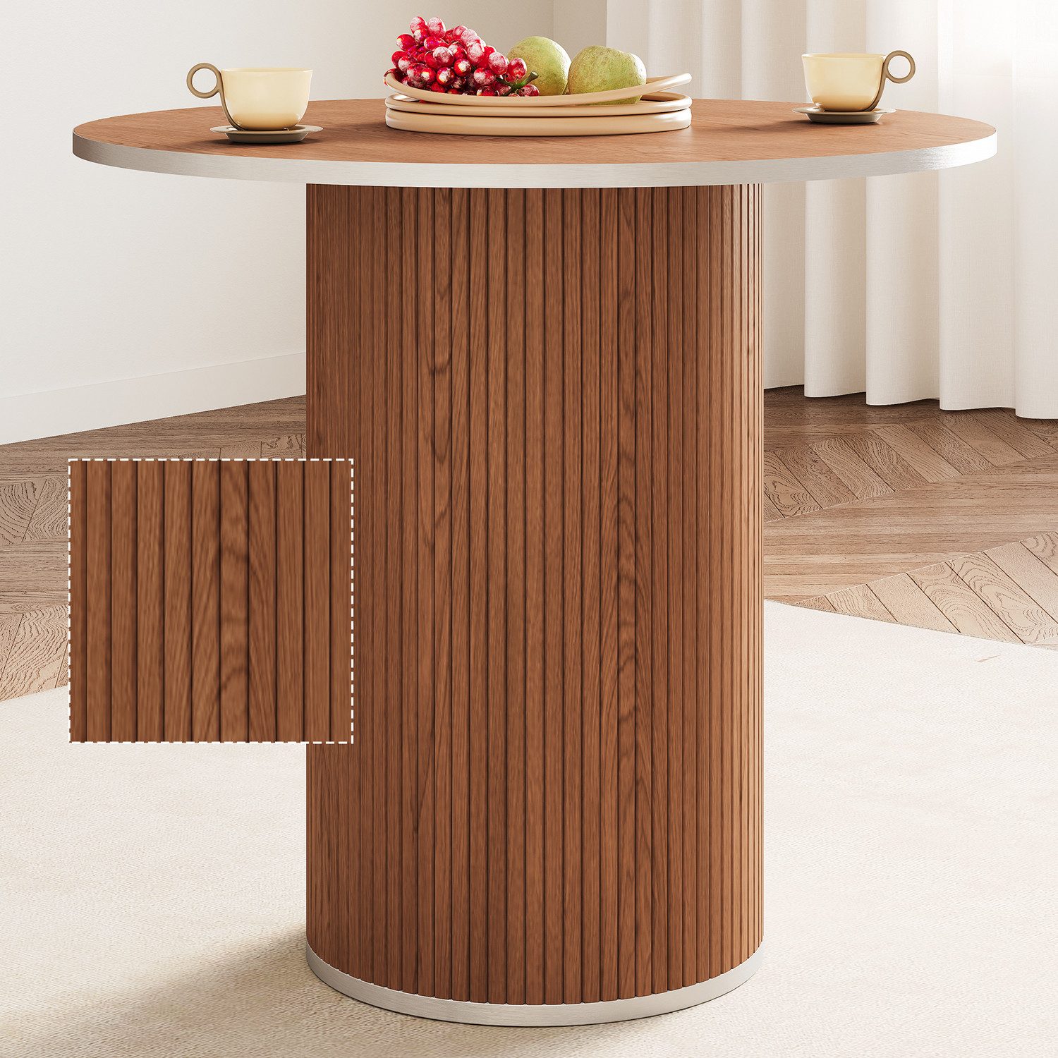 ToteBox Tischsitz 80CM Runder Esstisch und Stühle von 4