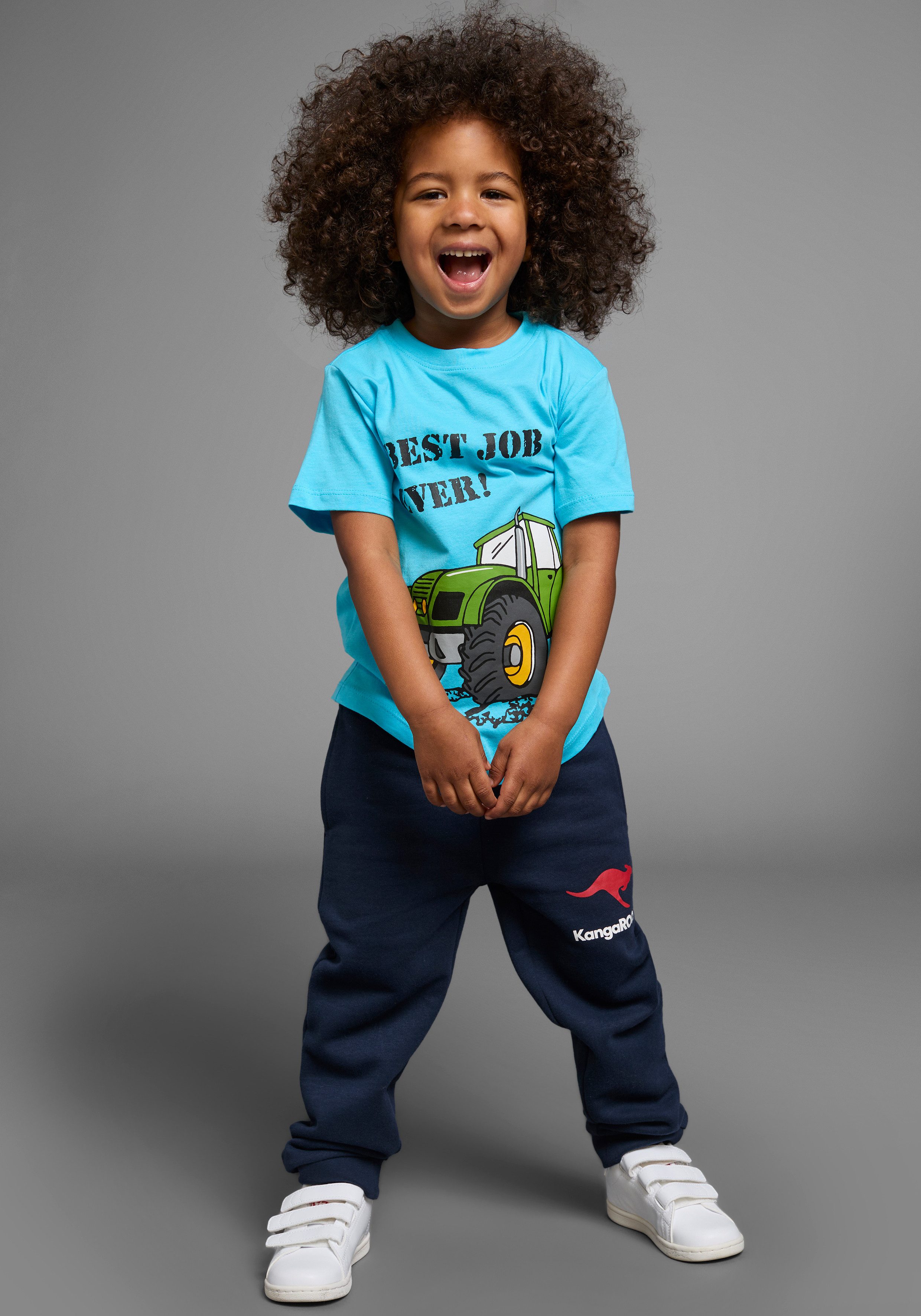KIDSWORLD T-Shirt BEST JOB EVER! (Packung, 2) kurzärmelig, bedruckt, Rundhalsausschnitt, aus Baumwolle