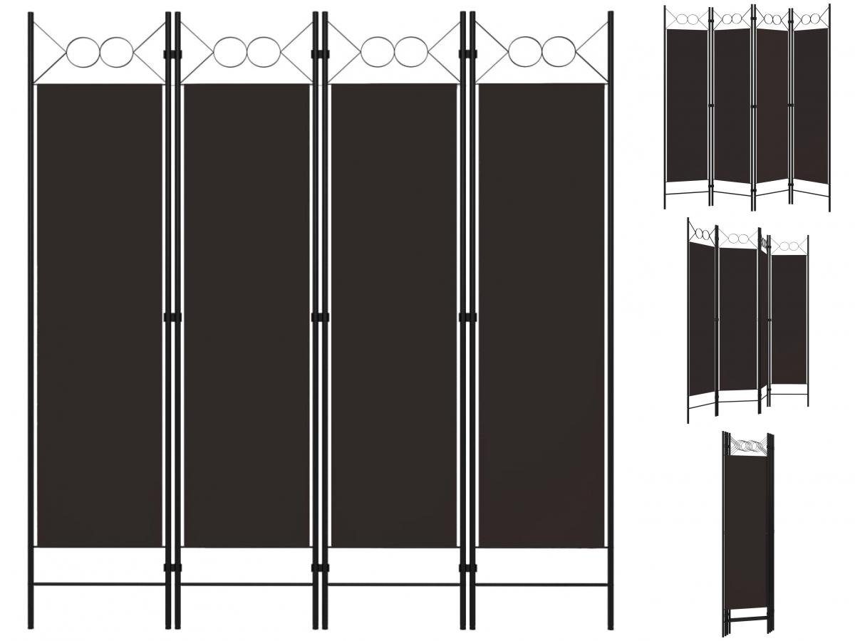 vidaXL Raumteiler Paravent 4-tlg Raumteiler Braun 160 x 180 cm