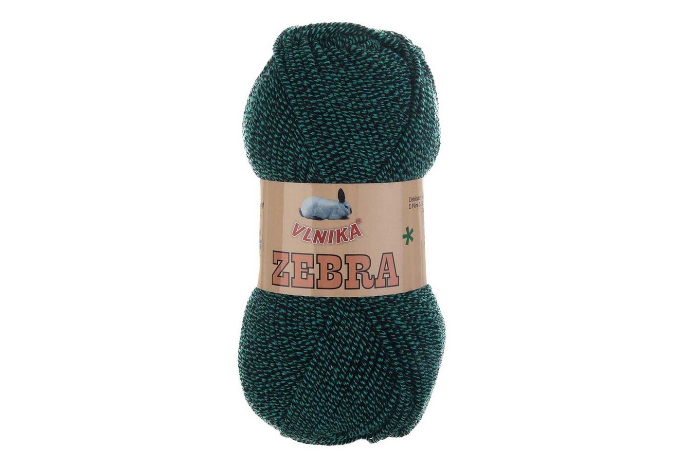 Thumbnail - VLNIKA 5 x 100g Strickgarn Vlnika Zebra zweifarbig Häkelwolle, 195 m, 422 grün schwarz