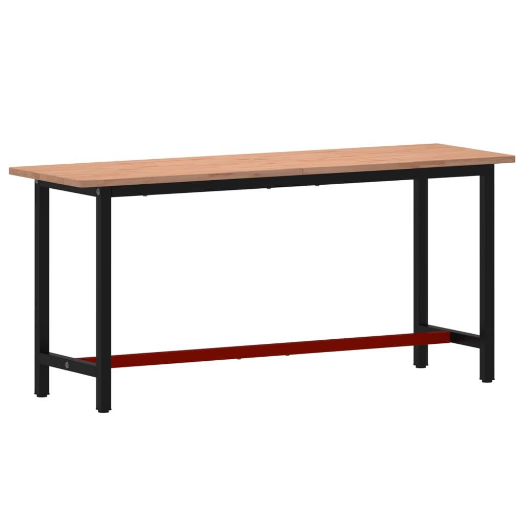 vidaXL Werkbank Werkbank 180x55x81,5 cm Massivholz Buche und Metall, (1-tlg)
