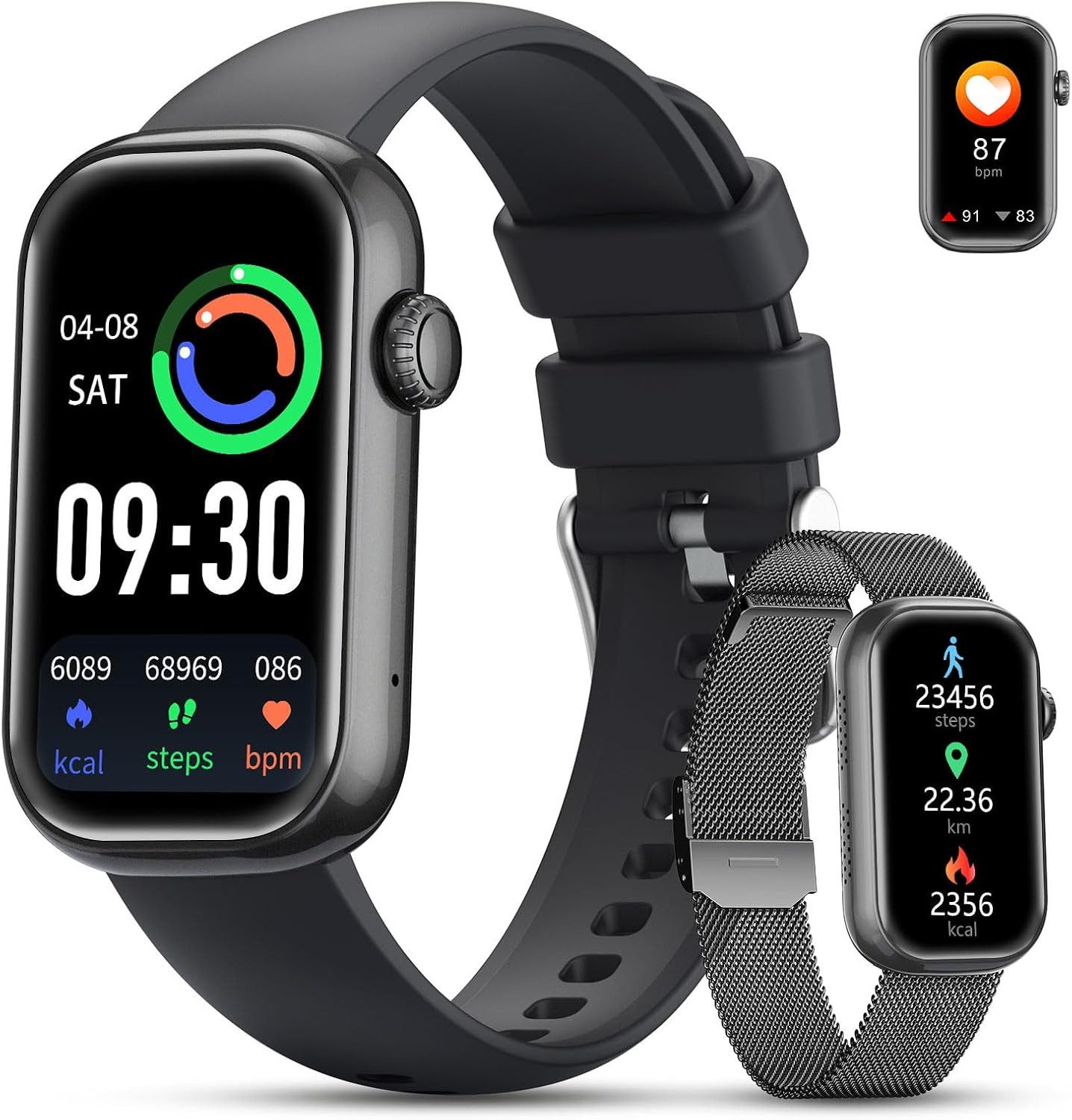 Lige Telefonfunktion IP68 Wasserdicht; Herren's und Damen's Fitness Tracker Smartwatch (10,5 cm/1.47 Zoll, Android iOS), mit Schlafmonitor Schrittzähler Sportuhr mit bluetooth anruf funktion