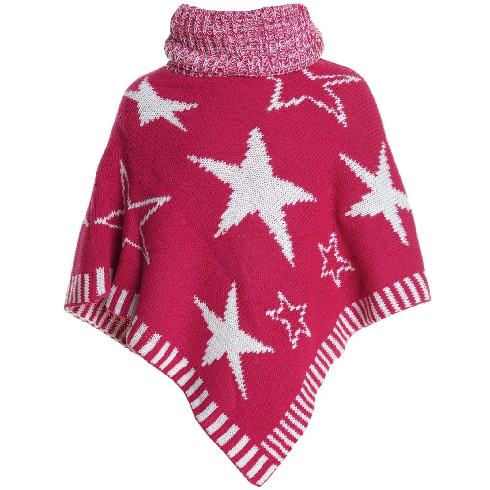 BEZLIT Strickponcho Mädchen Poncho mit Schalkragen 20562 (1-tlg) mit Rollkragen Pink