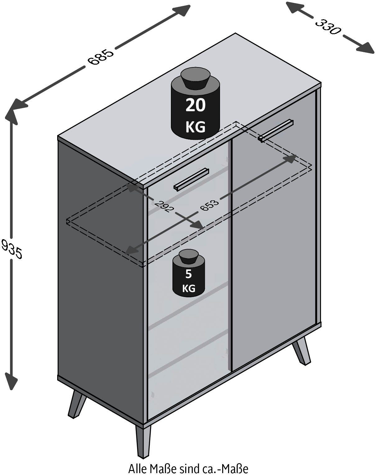 FMD Mehrzweckschrank Plau Breite 68,5 cm