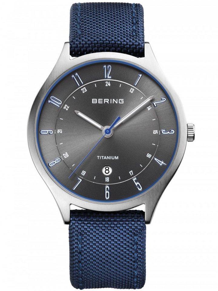 Bering Quarzuhr Bering 11739-873 Titanium Herren 39mm 5ATM, Sekunde